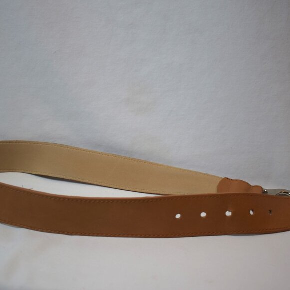 Michael Kors Women Medium Light Brown Leather Belt Silver Buckle 553811 - Picture 5 of 5